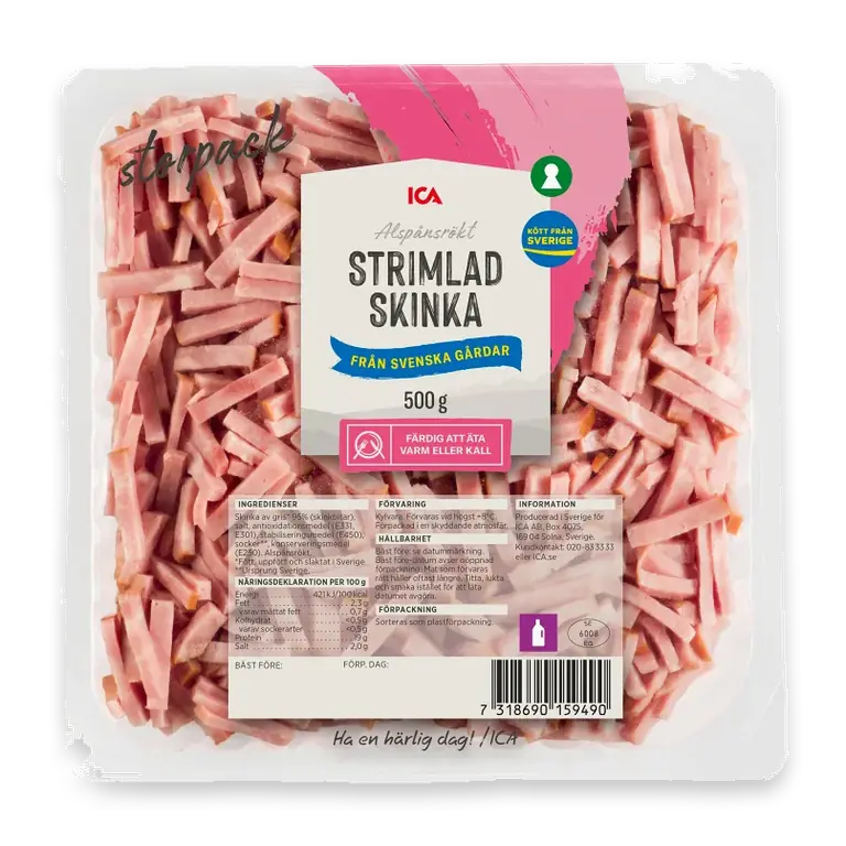 Skinka Rökt Strimlad 500g