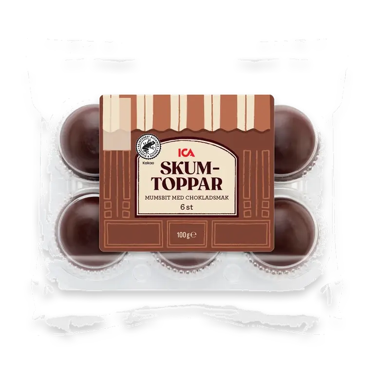Skumtoppar med chokladsmak 6-p 100g