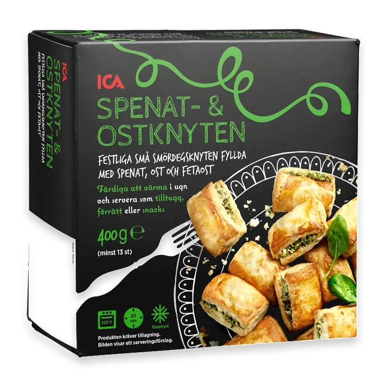 Spenat- & ostknyten Fryst 400g