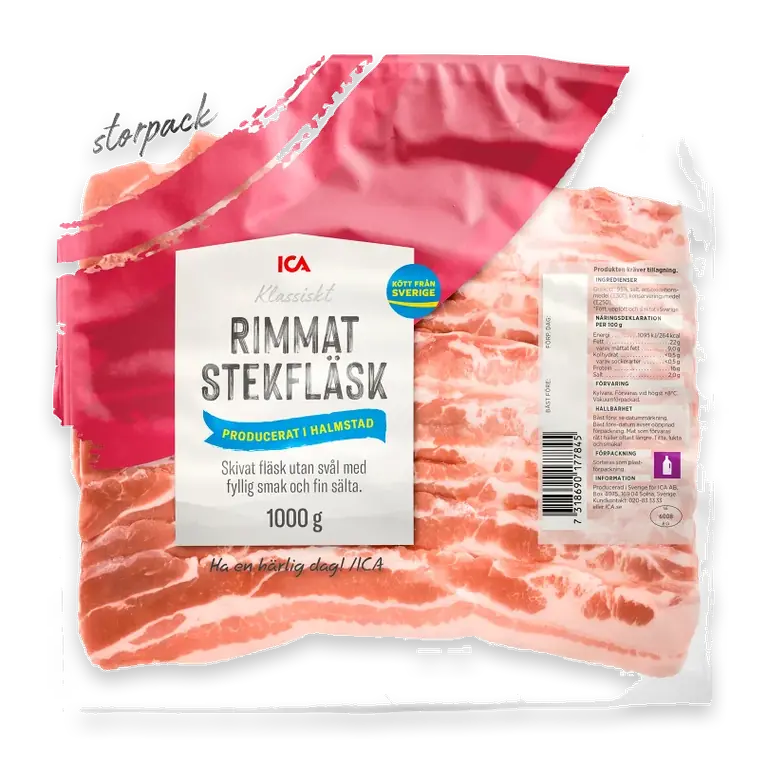 Stekfläsk Rimmat Skivat 1kg