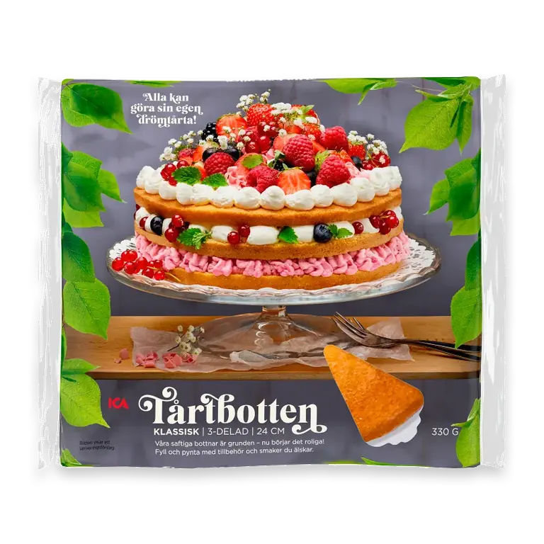 Tårtbotten Klassisk 24cm 3-delad 330g