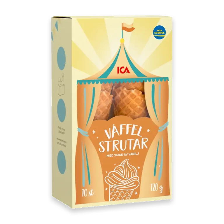 Våffelstrutar vanilj 10st 120g