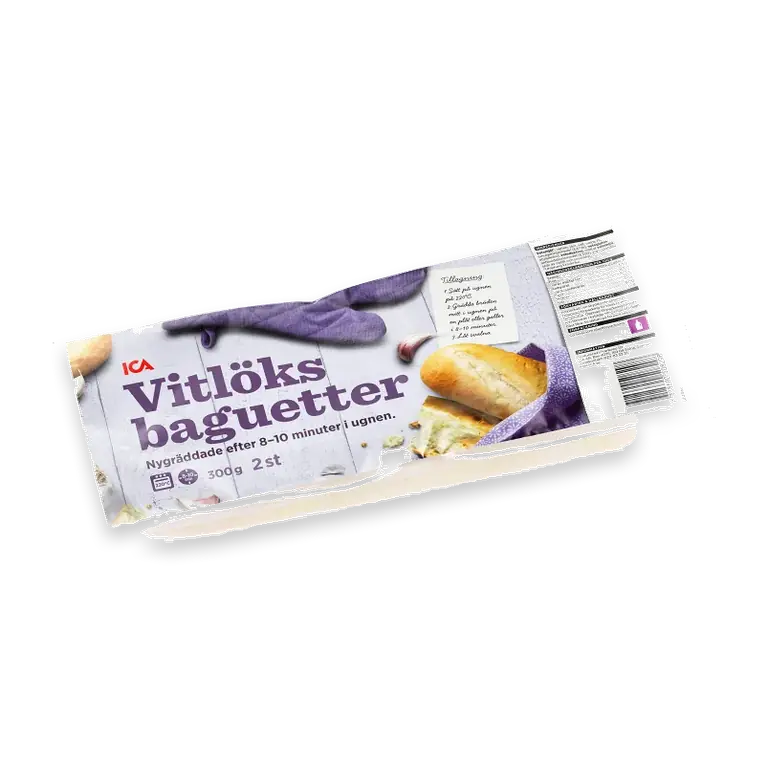 Vitlöksbaguetter ogräddade 2-p 300g