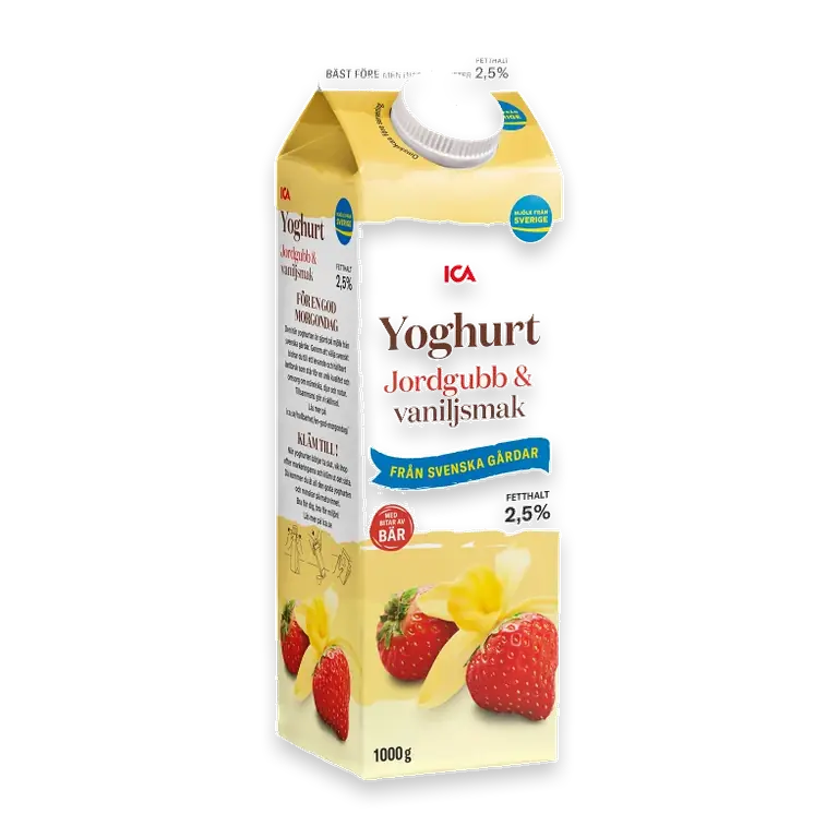 Yoghurt Jordgubb Vanilj 2,5% 1000g