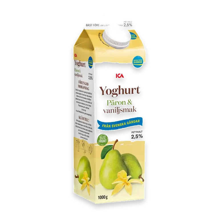 Yoghurt Päron Vanilj 2,5% 1000g