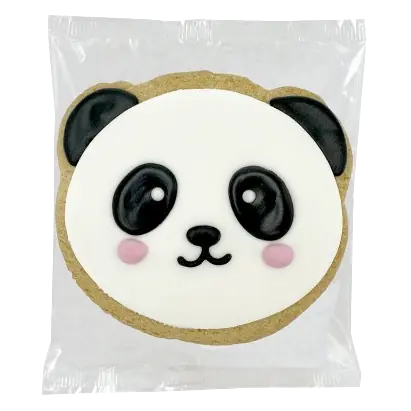 Iced Penelope Panda Shortbread Cookie