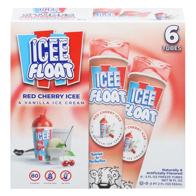 ICEE Float Red Cherry Icee & Vanilla Ice Cream, 6-3 fl oz
