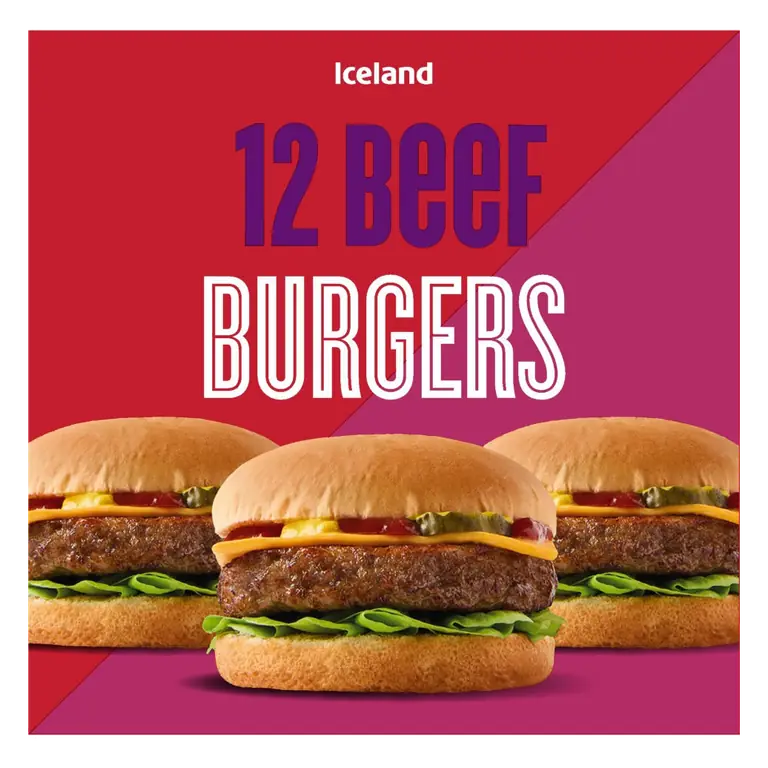 12 Beef Burgers 681g