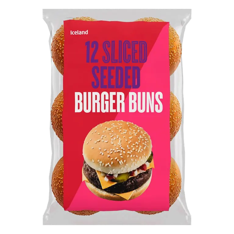 12 Sliced Seeded Burger Buns