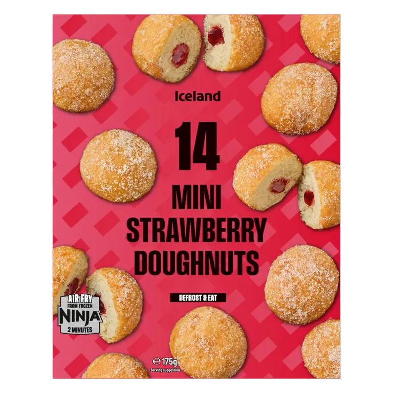 14 (Approx.) Mini Strawberry Doughnuts 175g