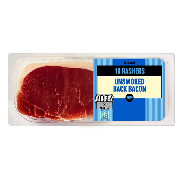 16 Rashers (approx.) Unsmoked Back Bacon 500g