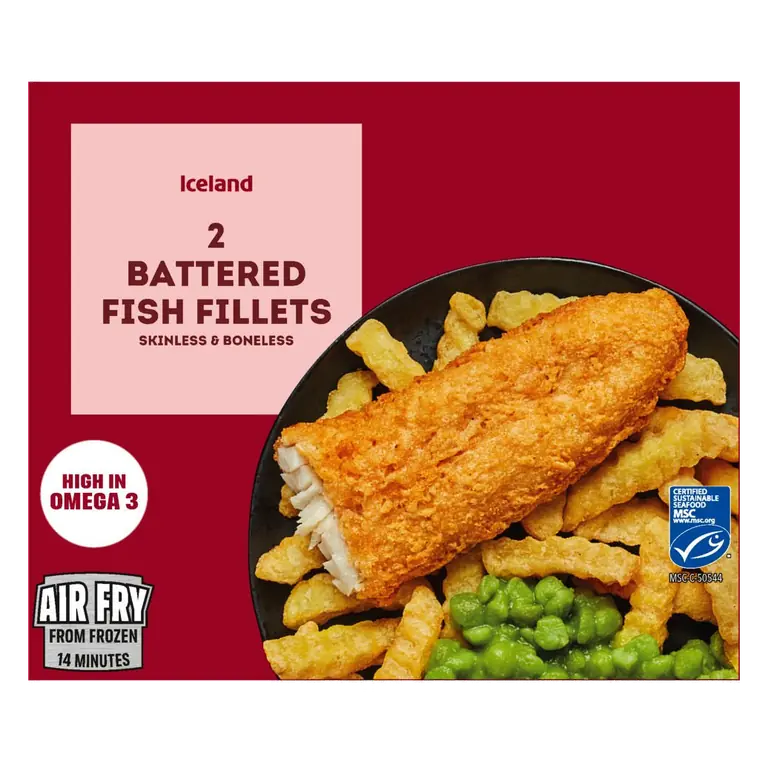 2 Battered Fish Fillets 200g