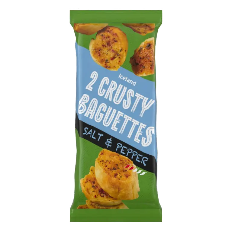 2 Crusty Baguettes Salt & Pepper 338g