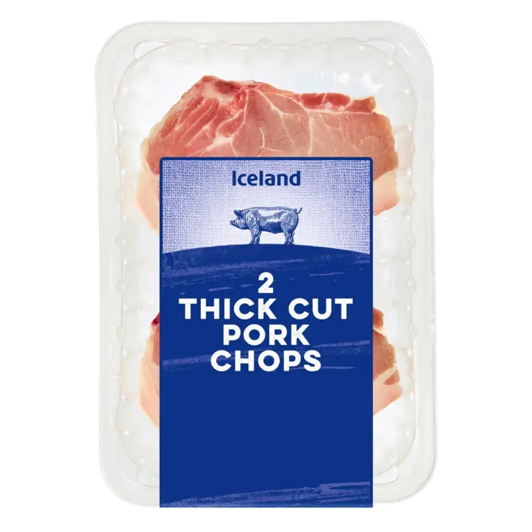 2 Thick Cut Pork Chops 400g