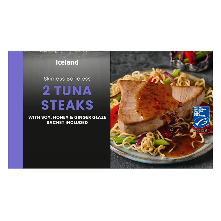 2 Tuna Steaks with Soy, Honey & Ginger Glaze 320g