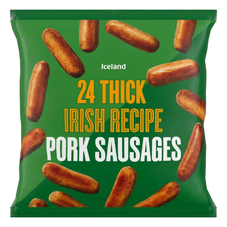 24 (approx.) Thick Irish Recipe Pork Sausages 1.2kg