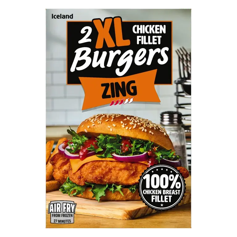 2XL Zing Chicken Fillet Burgers 400g