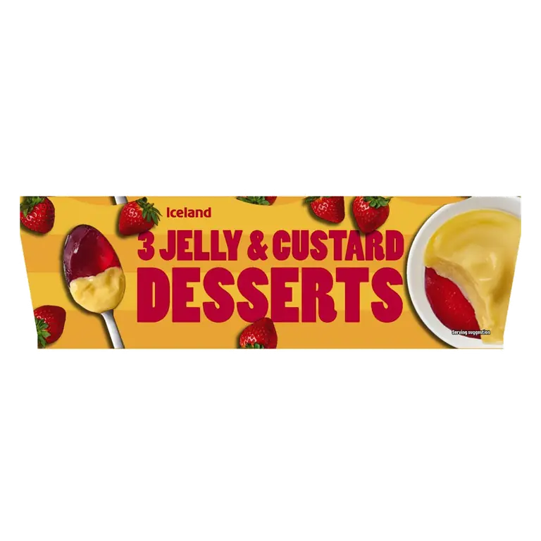 3 Jelly & Custard Desserts 375g