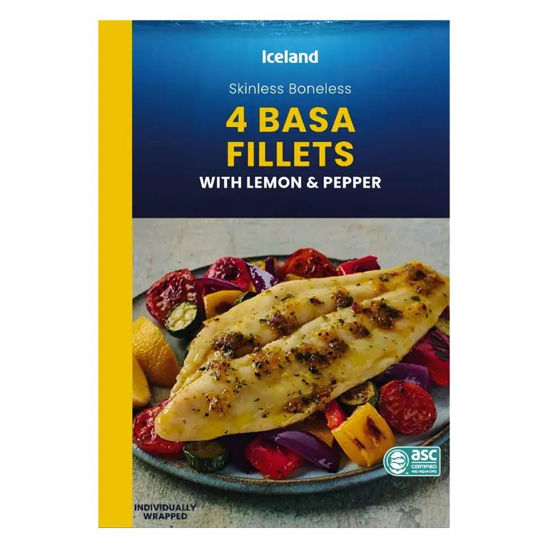 4 Basa Fillets with Lemon & Pepper 450g