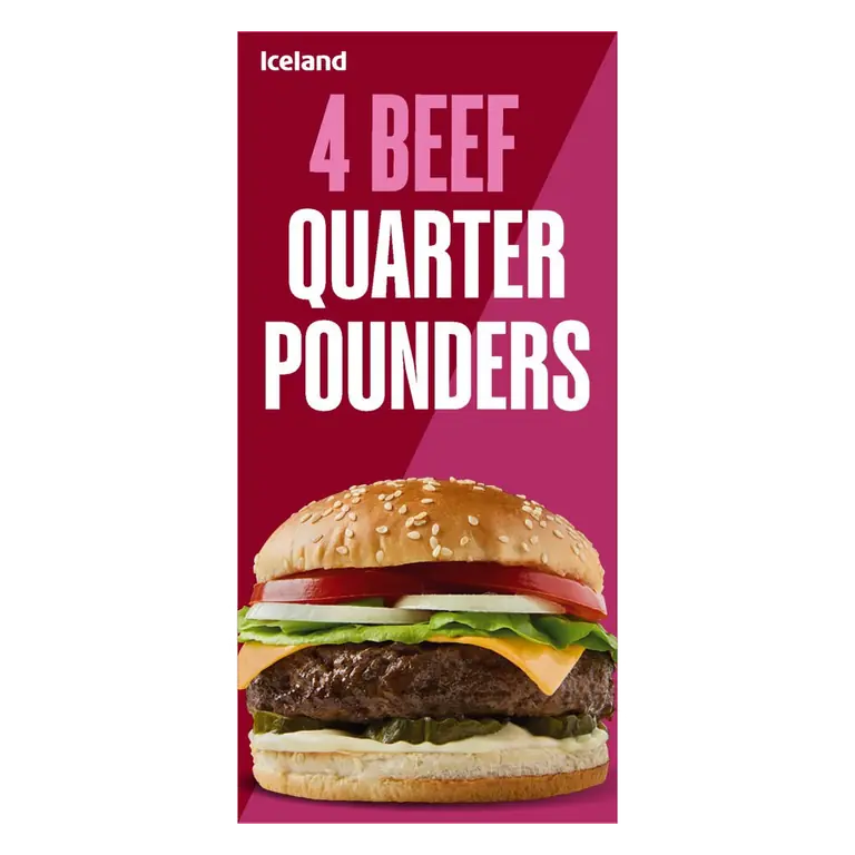4 Beef Quarter Pounders 454g