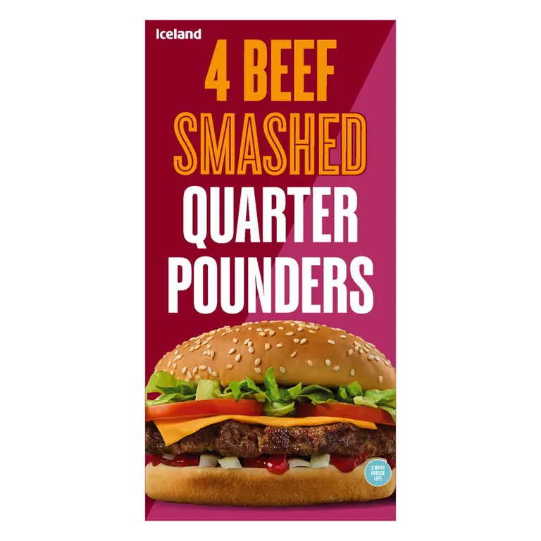 4 Beef Smashed Quarter Pounders 454g