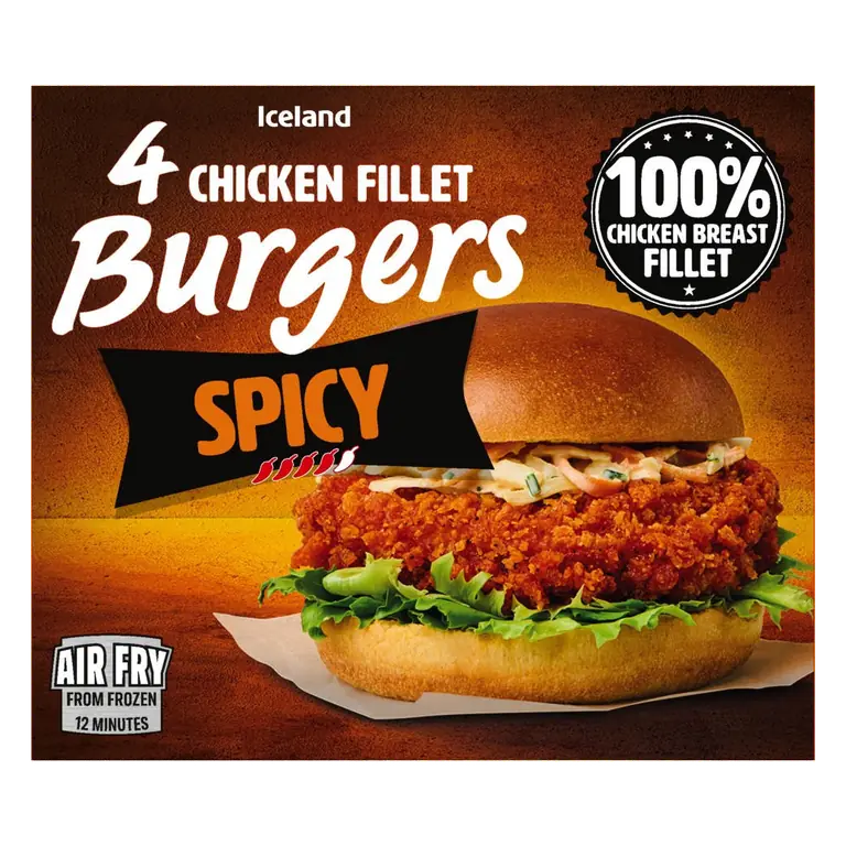4 Chicken Fillet Burgers Spicy 400g
