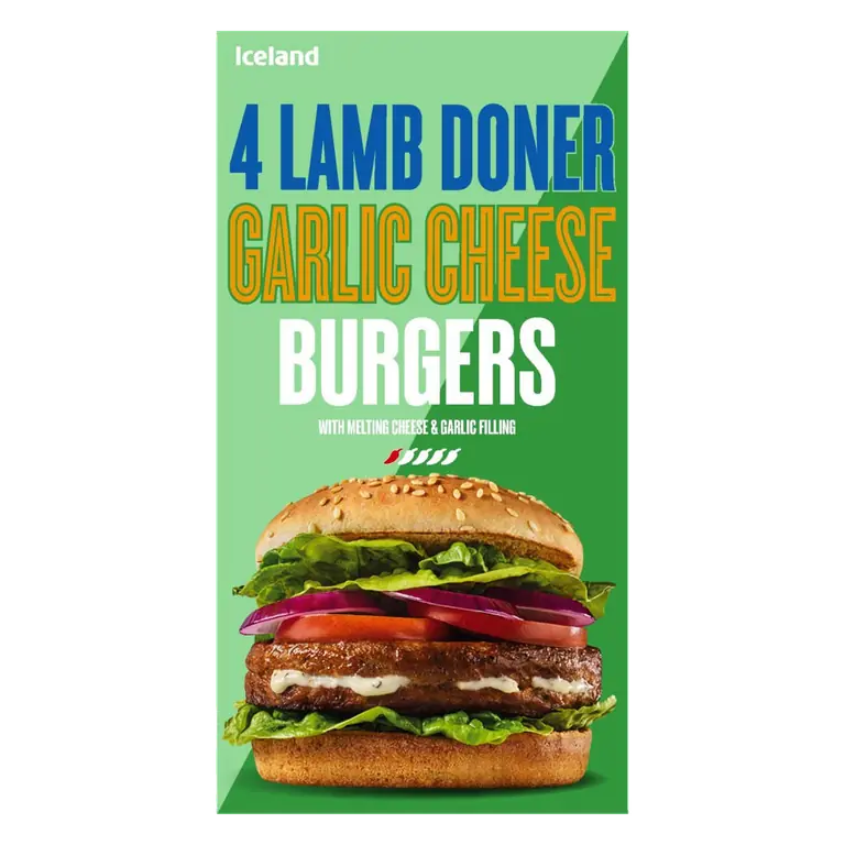 4 Lamb Doner Garlic Cheese Burgers 442g