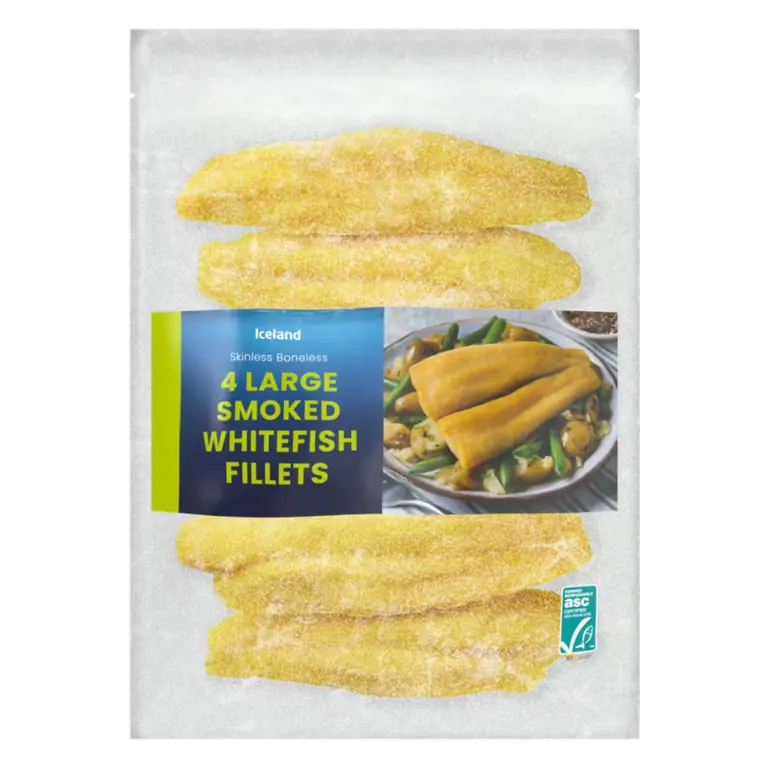 4 Large Smoked Whitefish Fillets 520g