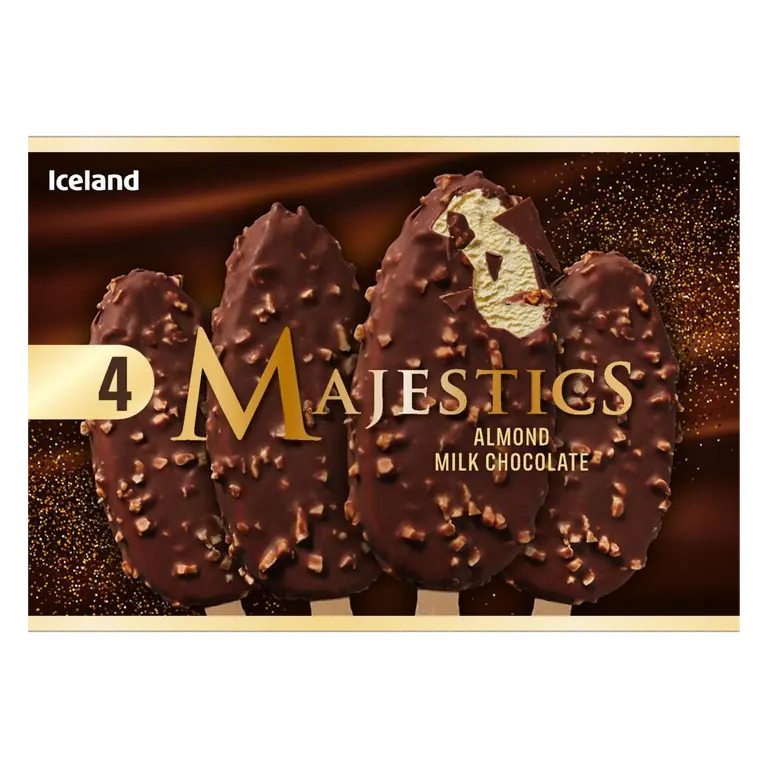 4 Majestics Almond & Milk Chocolate 306 g (4 x 76.5 g)