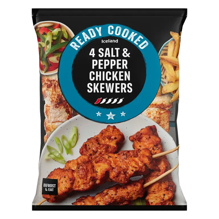 4 Salt and Pepper Chicken Skewers 340g