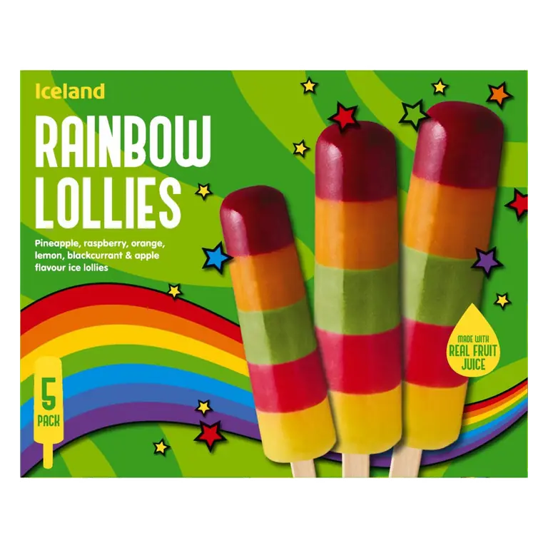 5 Rainbow Lollies 325g