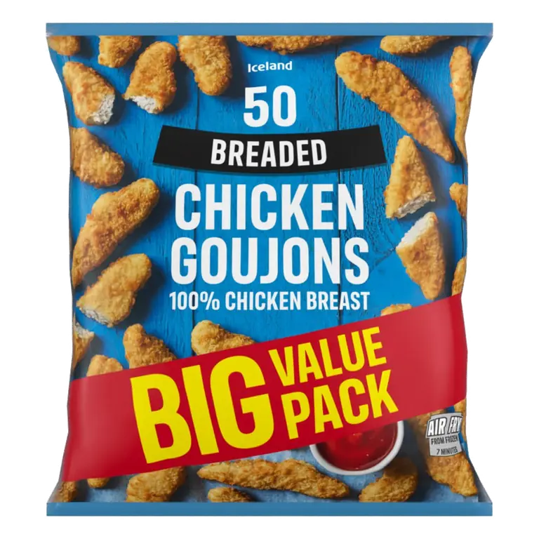 50 (Approx.) Breaded Chicken Goujons 800g