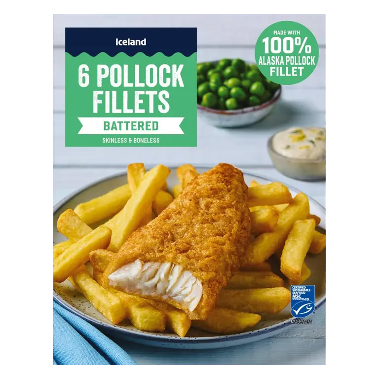 6 Battered Pollock Fillets 600g