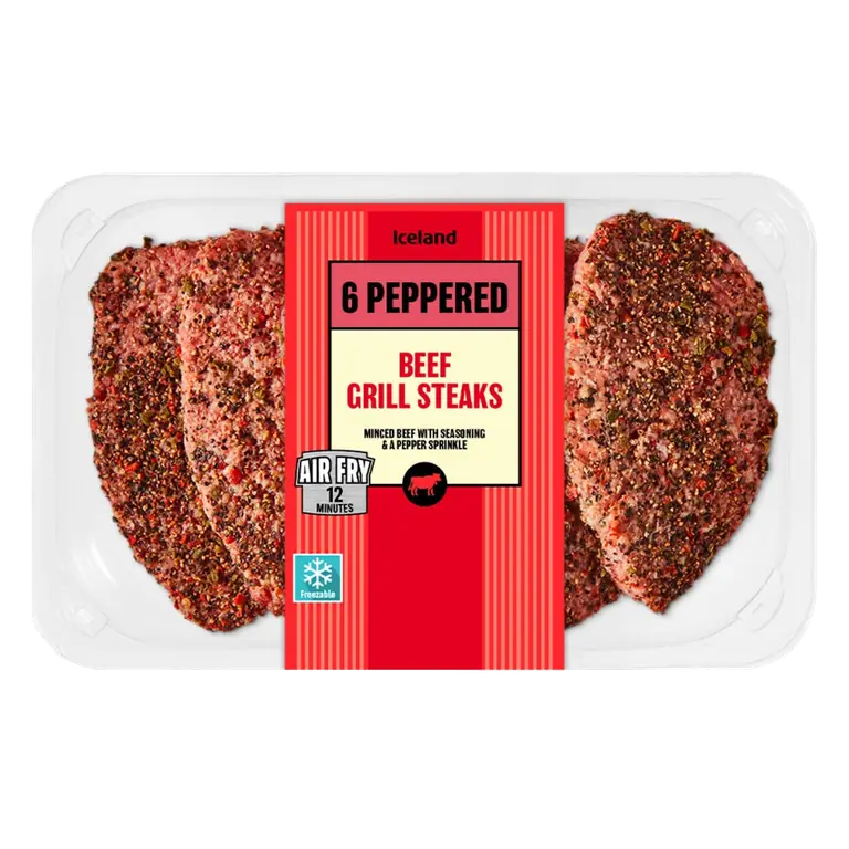 6 Pack British Peppered Beef Grill Steaks