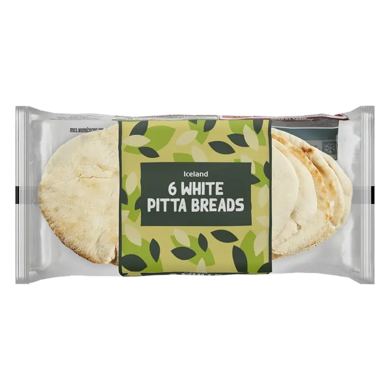 6 White Pitta Breads 360g