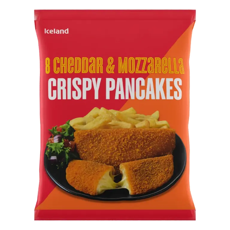 8 (Approx.) Cheddar and Mozzarella Crispy Pancakes 500g