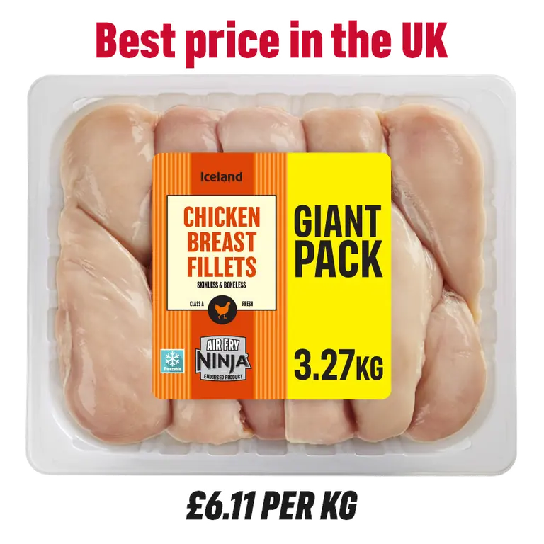Chicken Breast Fillets Skinless & Boneless 3.27kg
