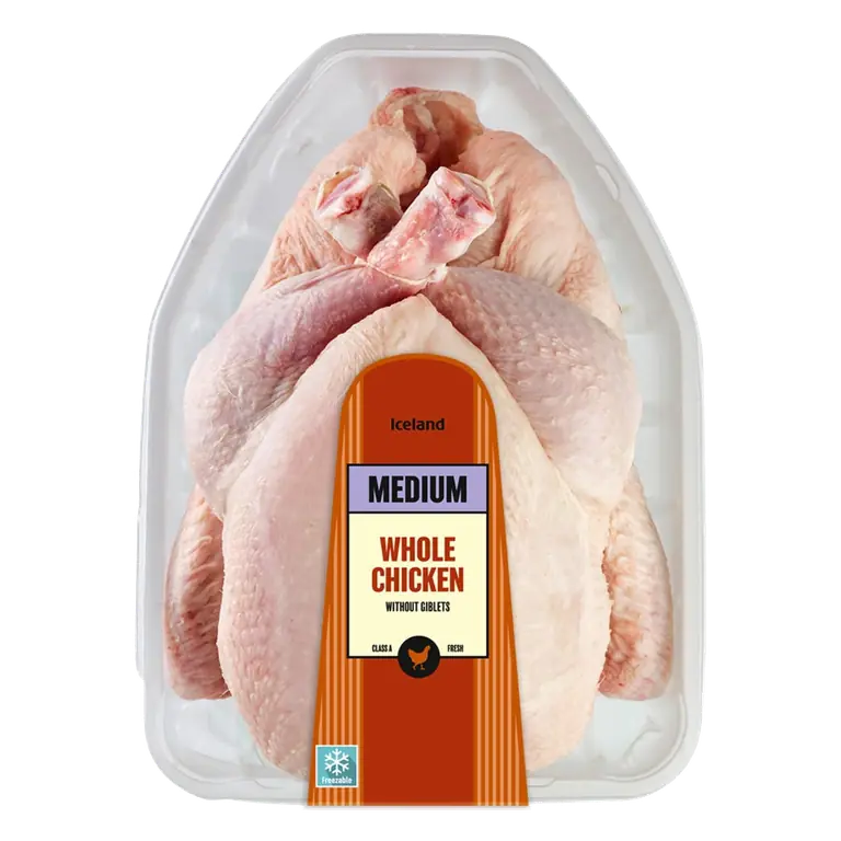 Class A Fresh British Medium Whole Chicken without Giblets 1.3kg - 1.7kg