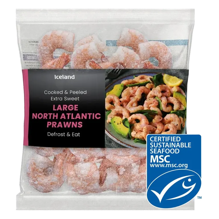 Cooked & Peeled Extra Sweet Large North Atlantic Prawns 225g