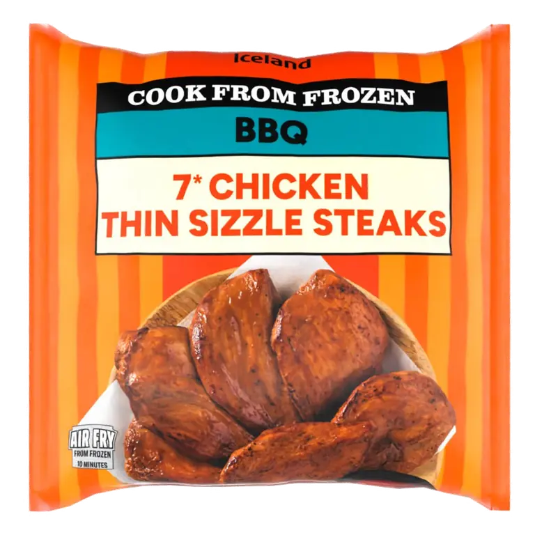 Extra Thin BBQ Chicken Sizzle Steaks 450g
