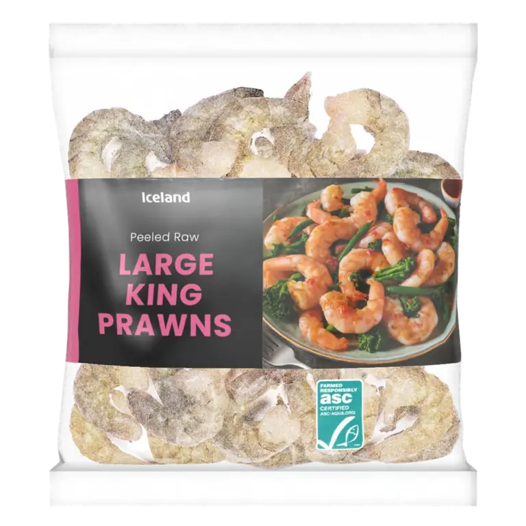 Large Raw and Peeled King Prawns 240g
