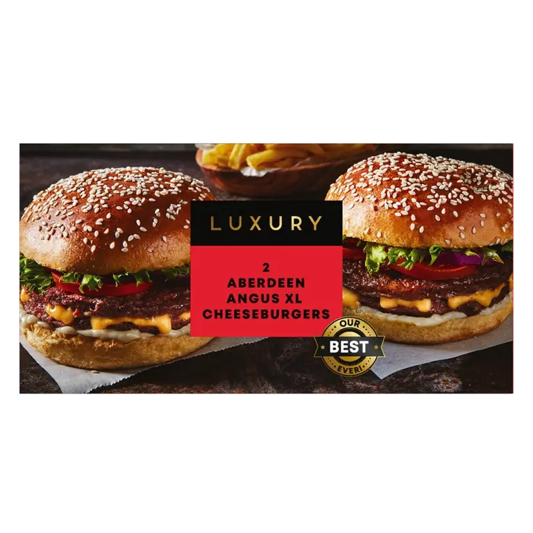 Luxury 2 Aberdeen Angus XL Cheeseburgers 366g
