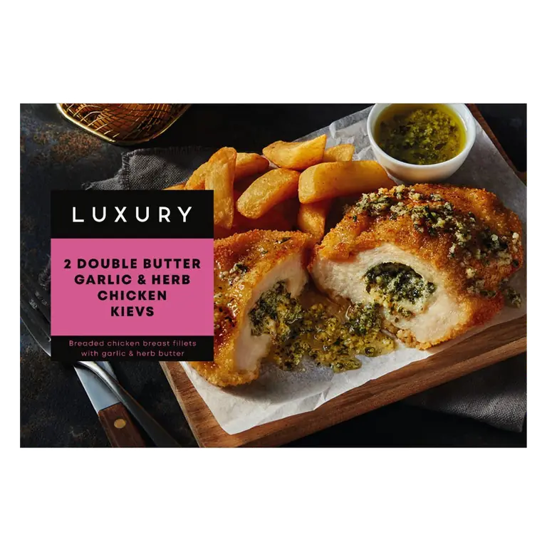 Luxury 2 Double Butter Garlic & Herb Chicken Kievs 420g