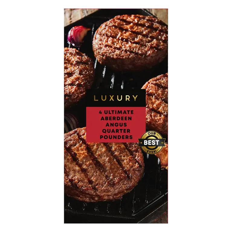 Luxury 4 Ultimate Aberdeen Angus Quarter Pounders 454g