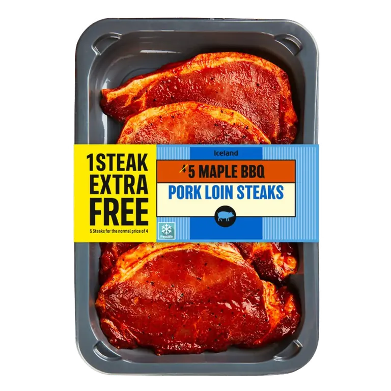 Maple BBQ Pork Loin Steaks 345g (15% Extra Free)