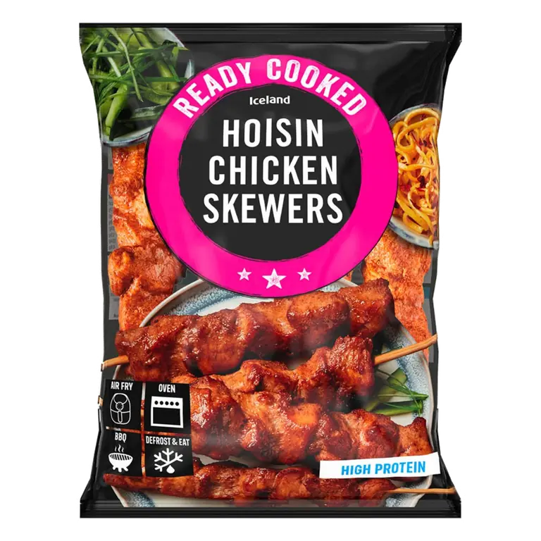 Ready Cooked Hoisin Chicken Skewers 340g