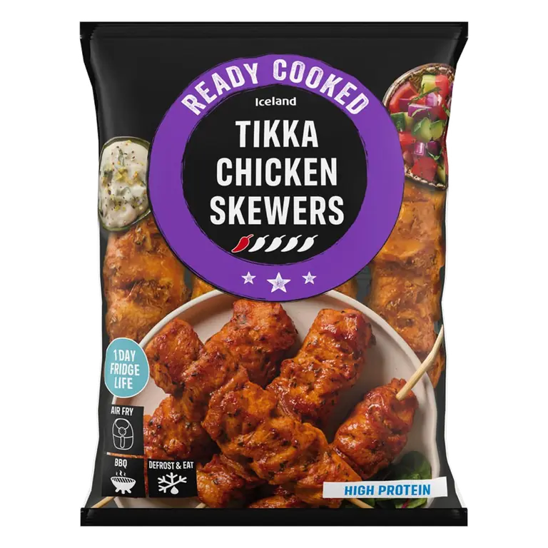 Ready Cooked Tikka Chicken Skewers 340g