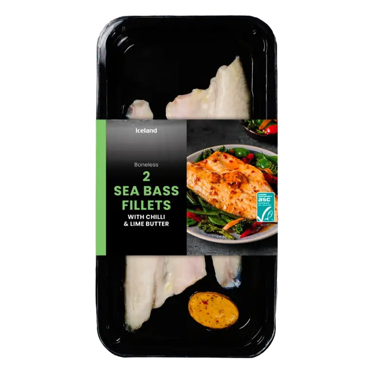 Sea bass fillets with chilli & lime butter 240g