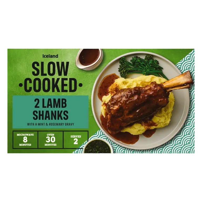 Slow Cooked 2 Lamb Shanks with a Mint & Rosemary Gravy (2 x - 475g) 950g