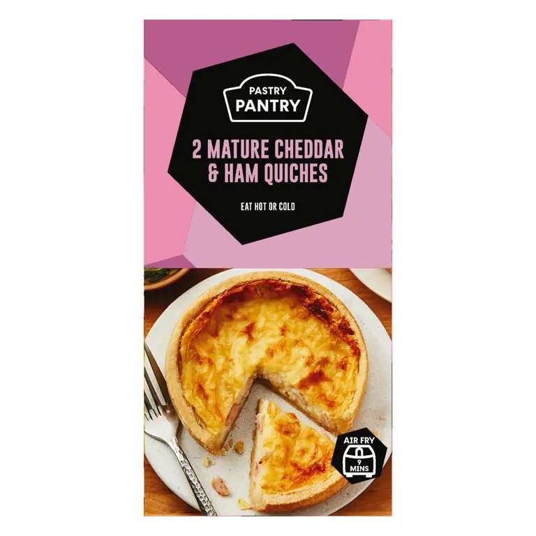 The Pastry Pantry 2 Mature Cheddar & Ham Quiches 240g